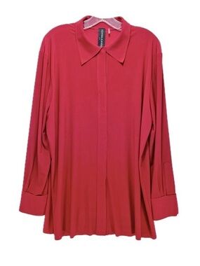 Norma Kamali Red Boyfriend Blouse